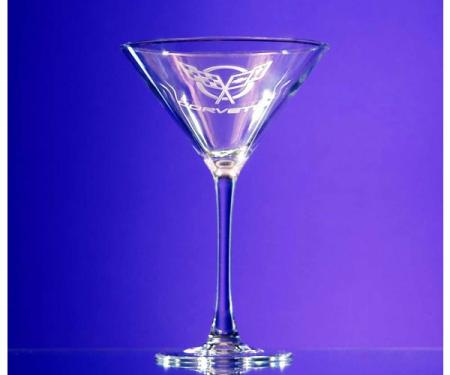 Corvette Glass, Signature Martini 7.25 Ounce, Pair, 1953-2013 Corvette Designs