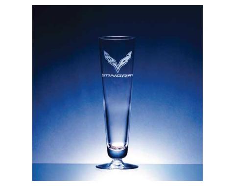 Corvette Crystal 12.5 Ounce Elegante Pilsner Glass Set Of Four by Luigi Bormioli for C7 Corvettes