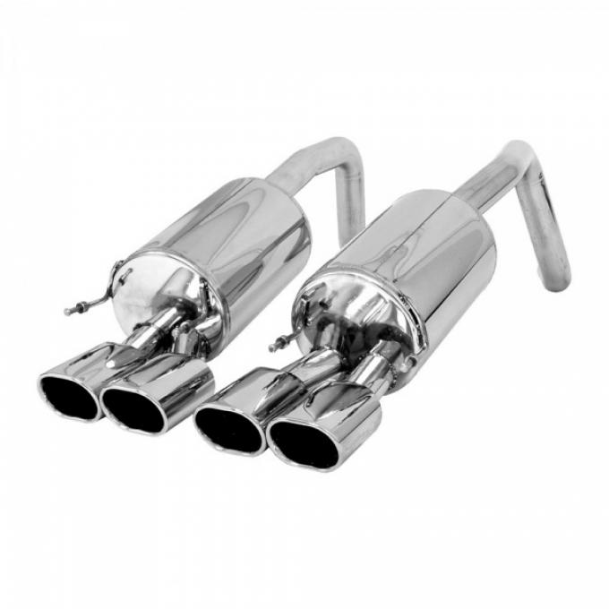 Corvette Exhaust System, B&B, Route 66, With Oval Tips, 2009-2013