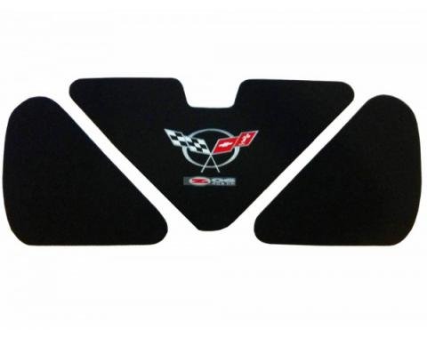 Corvette Trunk Lid Inner Liner, C5 Z06/405Hp Logo, Black,3-Piece, 2002-2004