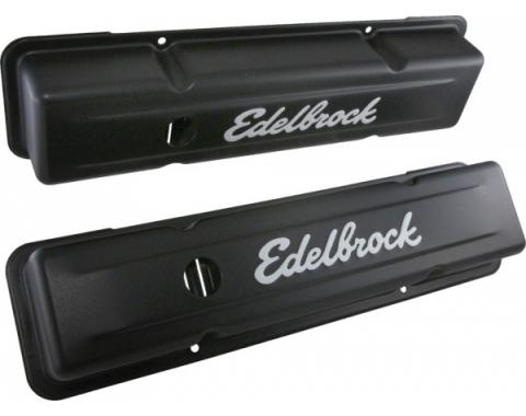 Edelbrock Signature Series Valve Covers, Small Block, Short Style, 1959-1986