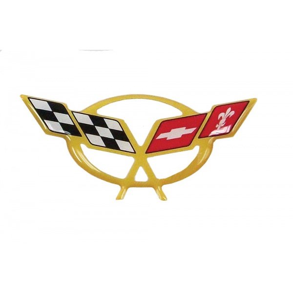 Corvette C5 Millennium Yellow 3D Domed Logo Decal 3.25" X 1.58", 19972004