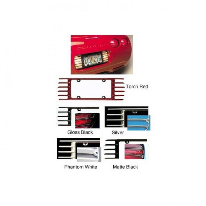 Corvette Taillight & Rear License Plate Frame Set, Altec Phantom, Painted Factory Colors, 1991-1996