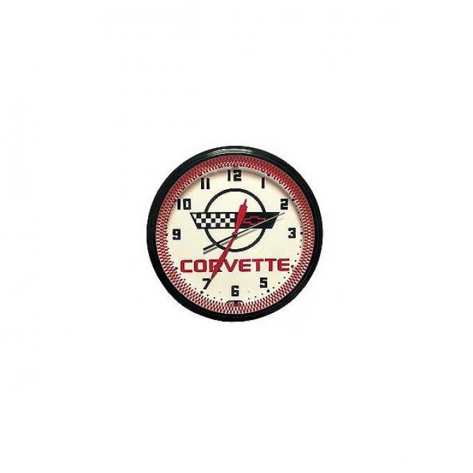 Corvette Neon Wall Clock With C4 Logo