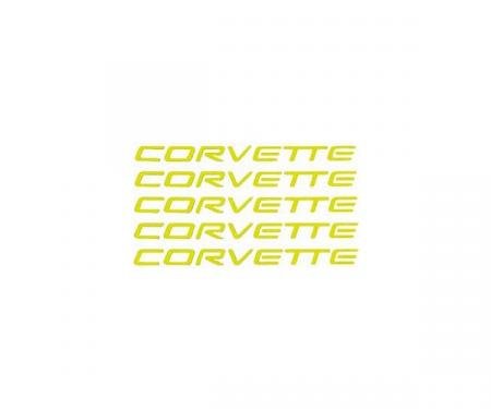 Corvette Wheel Spoke Decals, Factory, Yellow, 2000-2004