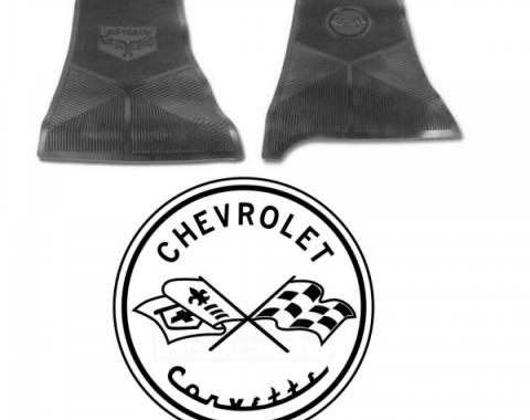 Legendary Auto Interiors Ltd Rubber Floor Mats, With C1 Logo| 25-13654 Corvette 1953-1955