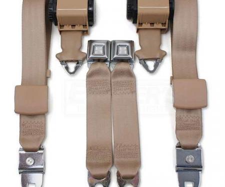 Corvette Coupe Retractable Shoulder Lap Belt Set, Driver Quality, 1968L-1969