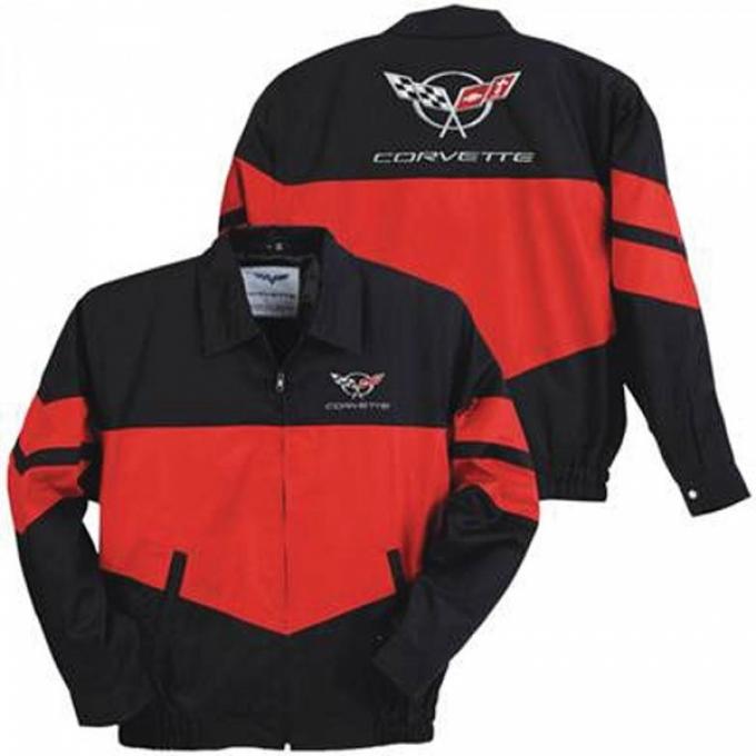 Corvette Jacket, Twill, Red/Black,C5 Logo