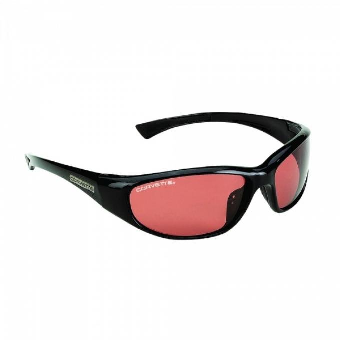 Corvette Eyewear ® Polarized Emblem Series, Gloss Black Frame With Case