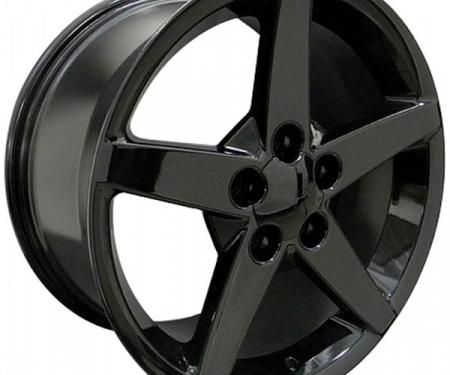 Corvette 17 X 8.5 C6 Style Reproduction Wheel, Black, 1988-2004