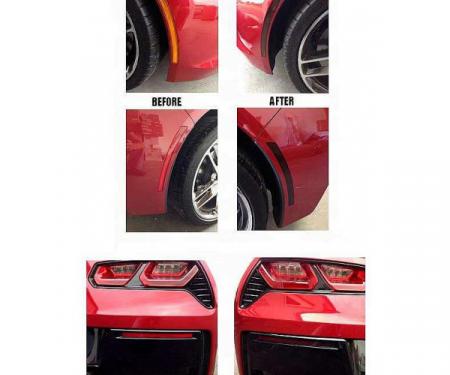 Corvette Blackout Side Marker And Lower Rear Bumper Reflector Acrylic Covers, 2014-2017