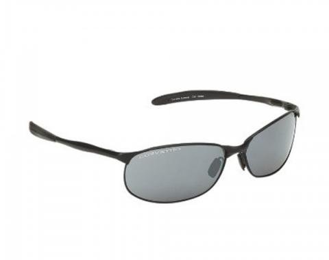 Corvette Eyewear®  Classic Metal Series, Black Frame, Smoke Flash Mirror Lens