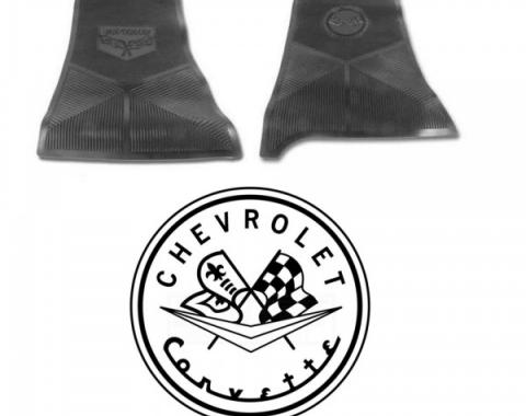 Legendary Auto Interiors Ltd Rubber Floor Mats, With C1 Logo| 25-13655 Corvette 1956-1957