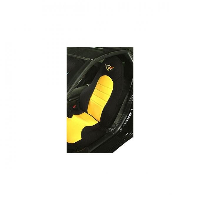 Corvette Slipcovers, CoverKing "Dive Suit", Black, With Yellow Closed Insert & C5 Logo, 1997-2004