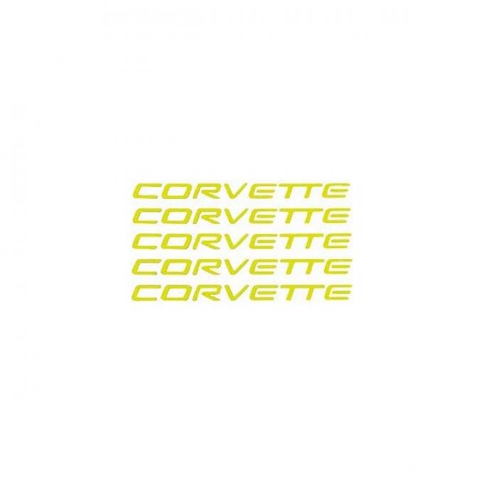 Corvette Wheel Spoke Decals, Factory, Yellow, 2000-2004