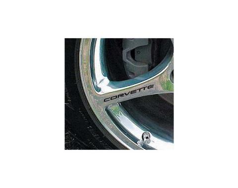 Corvette Wheel Spoke Decal Set, Corvette Black, 2000-2004