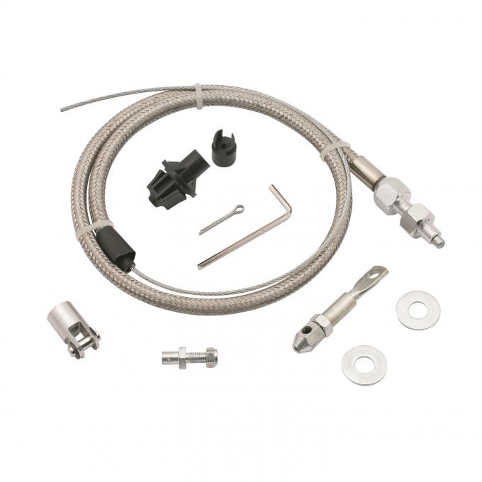 Mr. Gasket Throttle Cable Kit, Stainless Steel Braided 5657