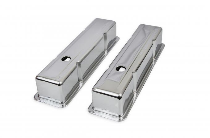 Mr. Gasket Chrome Tall-Style Valve Covers without Baffle 9801