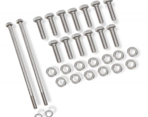 Mr. Gasket Oil Pan Bolt Set, Polished Stainless Steel 60851G