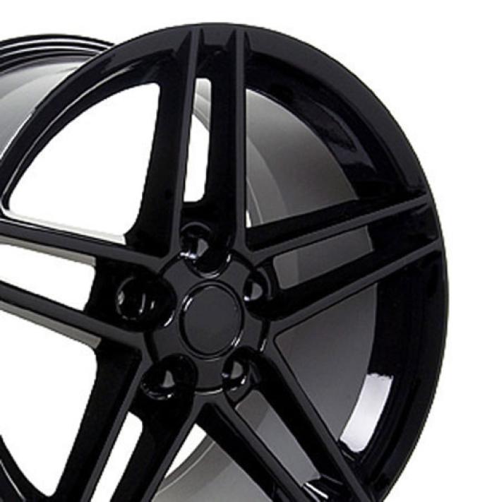 OE Replica Wheels CV07A - 18" Replica Wheel CV07A Fits Chevrolet Corvette - C6 Z06 Rim 18x10.5 Black Wheel CV07A-18105-5475-56B