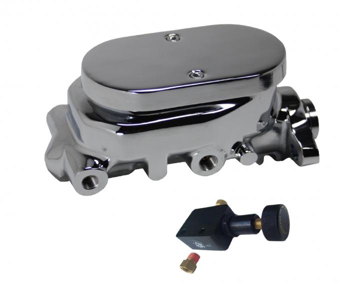 Leed Brakes Master cylinder kit 1 inch bore chrome flat top with adjustable valve M_F05