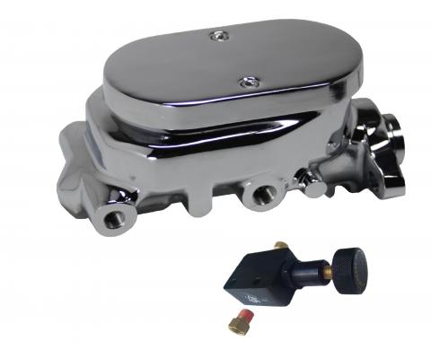 Leed Brakes Master cylinder kit 1 inch bore chrome flat top with adjustable valve M_F05