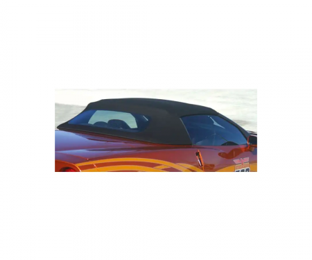 Corvette Convertible Top, Cloth, Black Twill Fast II, With Hard Rear Window, 2005-2013
