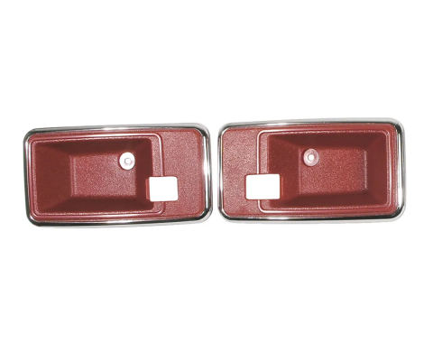 Corvette Door Latch Bezels, Red (24), 1978-1981