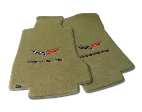 Corvette Mats, Cashmere with C6 Logo & Script, 2005-2007 Early