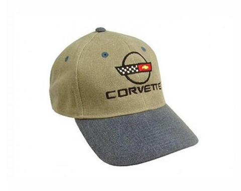 C4 Corvette Black & Khaki Low Profile Brushed Twill Hat