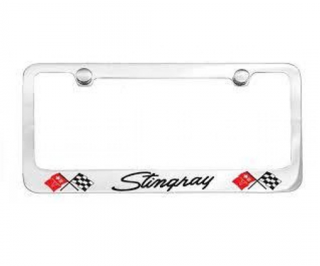 Corvette Elite License Frame, 69-76 Stingray Script with Dual Logo