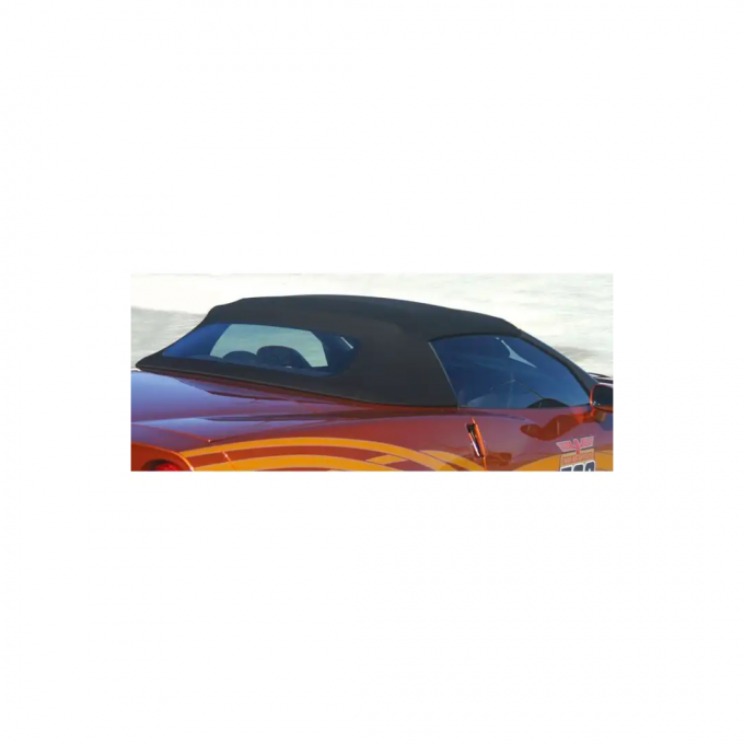 Corvette Convertible Top, Cloth, Black Twill Fast II, With Hard Rear Window, 2005-2013
