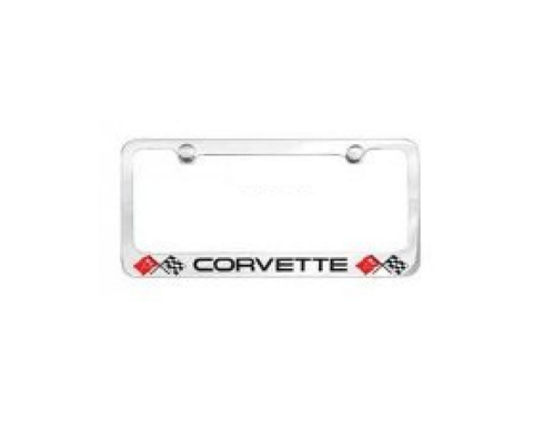 Corvette Elite License Frame, 68-82 Corvette Word with Dual Logo