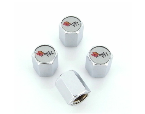 Corvette C3 Logo Valve Stem Caps, Chrome