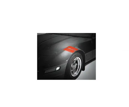 Corvette Fender Accent Stripes, Front, Red, 1984-1996