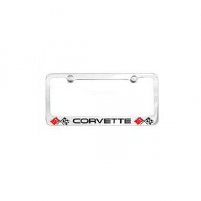 Corvette Elite License Frame, 68-82 Corvette Word with Dual Logo