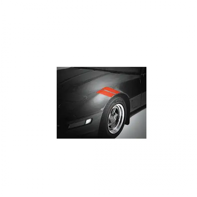 Corvette Fender Accent Stripes, Front, Red, 1984-1996