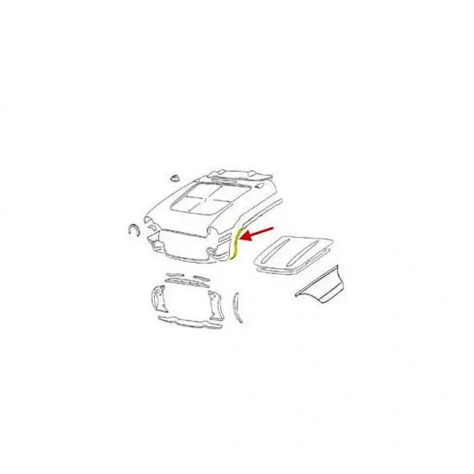 Corvette Wheel Opening Bonding Strip, Front, Left, 1956-1957