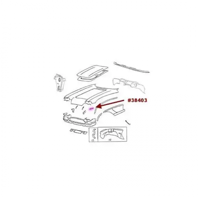 Corvette Bonding Strip, Upper Surround To Front Valance, Right, 1962