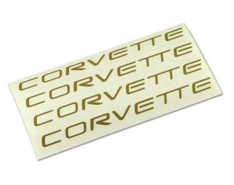 Corvette Wheel Spoke Decal Set, Corvette Gold, 2000-2004
