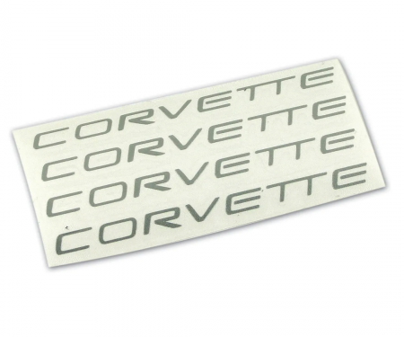 Corvette Wheel Spoke Decal Set, Corvette Silver, 2000-2004