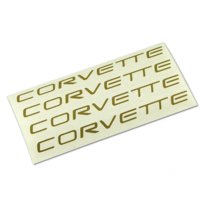 Corvette Wheel Spoke Decal Set, Corvette Gold, 2000-2004