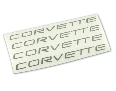 Corvette Wheel Spoke Decal Set, Corvette Silver, 2000-2004