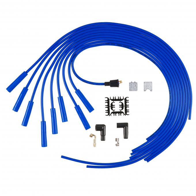 Accel Spark Plug Wire Set, 8mm, Universal, Blue Wire with Blue Straight Boots 5040B