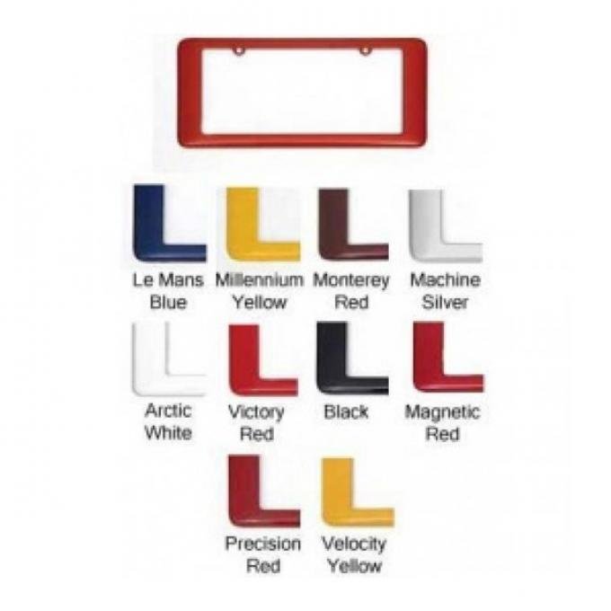 Corvette, Front License Plate Frame, Painted Factory Colors, Arctic White (10U), 2005-2013