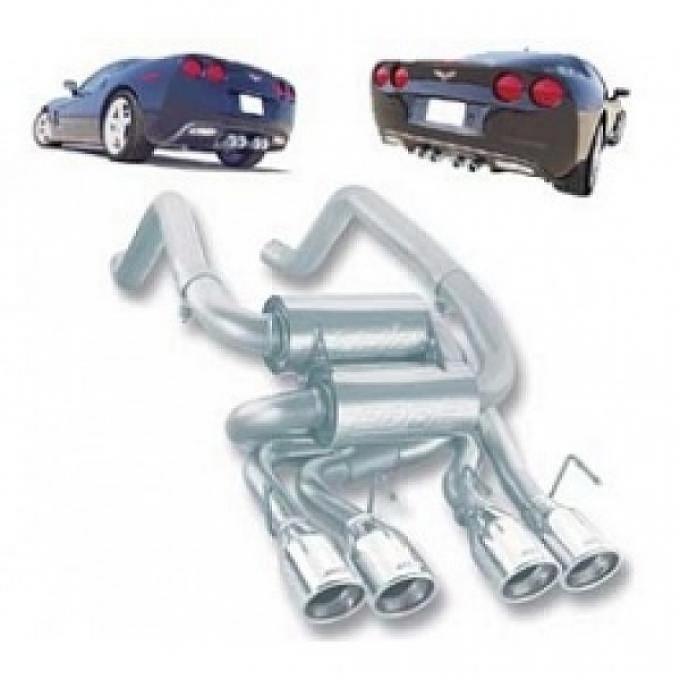 Corvette Mufflers, Borla, Sport S-Type Series, With Quad Round Tips, 2005-2008