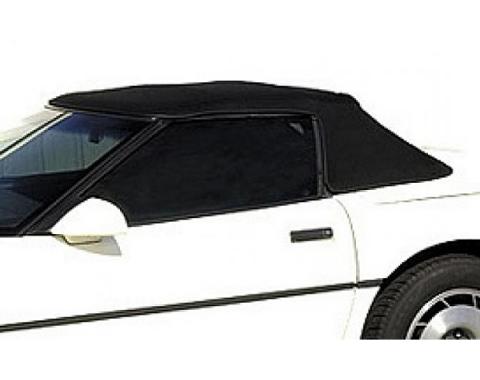 Corvette Convertible Cloth Top, With Hard Window & Heat Defroster, Black, 1986-1996