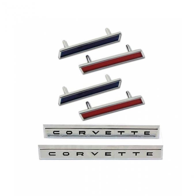 Trim Parts 61 Front Fender Emblem Kit, Corvette, 6 Pieces 5154A