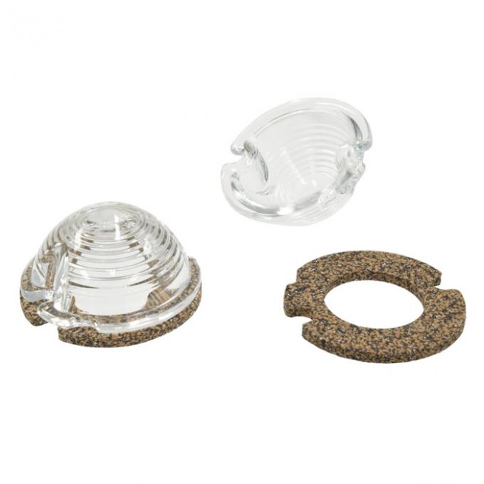 Corvette Parking Light Lens Set, With Gaskets, 1953-1962