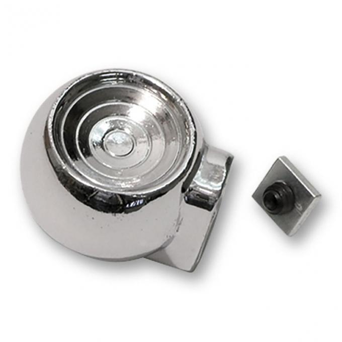 Corvette Cowl Vent Lever Knob, Chrome, 1956-1962